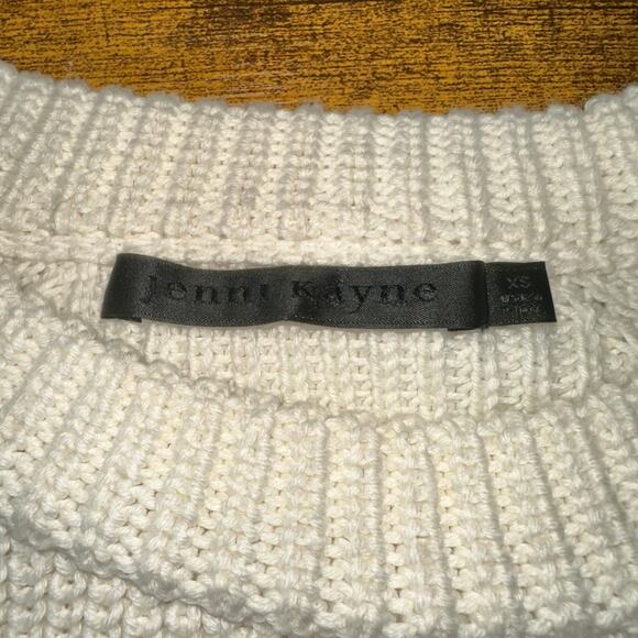 Jenni Kayne Cotton Fisherman Sweater Ivory XS EUC - Picture 5 of 6